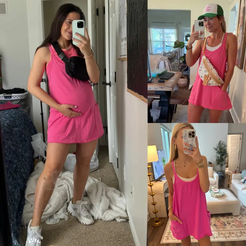 🔥10 Colors Pack – Summer Dress Special Price❤️ Mini Dress With Built-In Liner Shorts